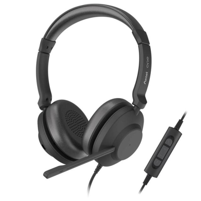 Axtel - AXH-ONEUCD auricular y casco Auriculares Alámbrico Diadema Oficina/Centro de llamadas USB tipo A Negro