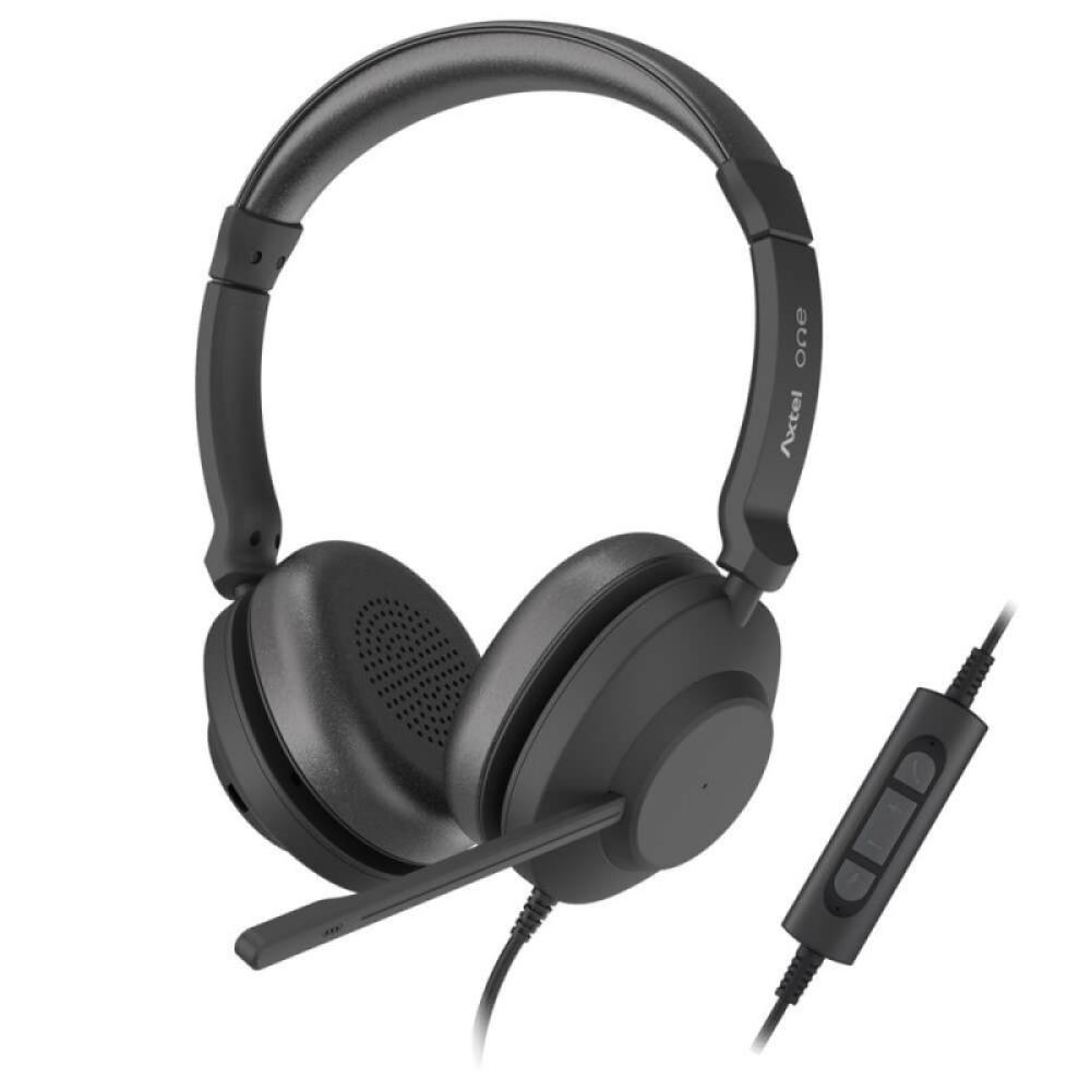 Axtel - AXH-ONEUCD auricular y casco Auriculares Alámbrico Diadema Oficina/Centro de llamadas USB tipo A Negro