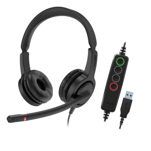 Axtel - VOICE UC28 stereo USB-A Auriculares Alámbrico Diadema Oficina/Centro de llamadas USB tipo A Negro