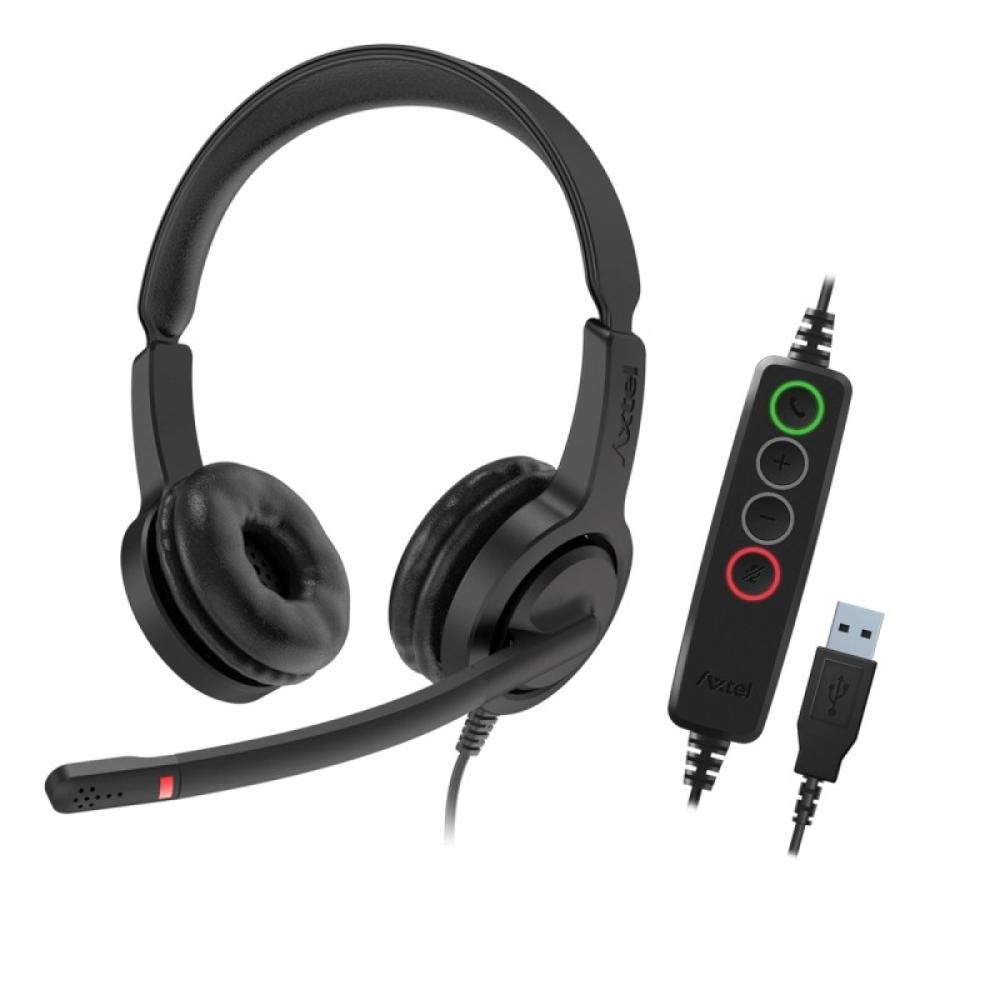 Axtel - VOICE UC28 stereo USB-A Auriculares Alámbrico Diadema Oficina/Centro de llamadas USB tipo A Negro