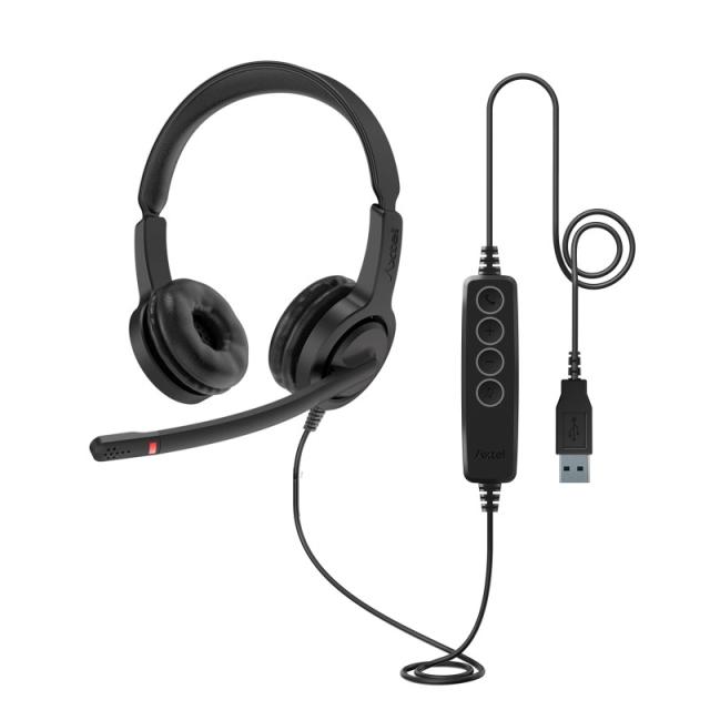 Axtel - VOICE UC28 stereo USB-A Auriculares Alámbrico Diadema Oficina/Centro de llamadas USB tipo A Negro