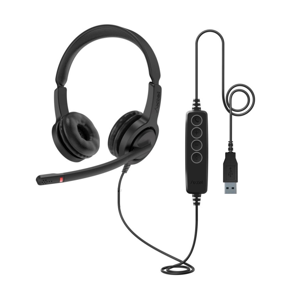 Axtel - VOICE UC28 stereo USB-A Auriculares Alámbrico Diadema Oficina/Centro de llamadas USB tipo A Negro