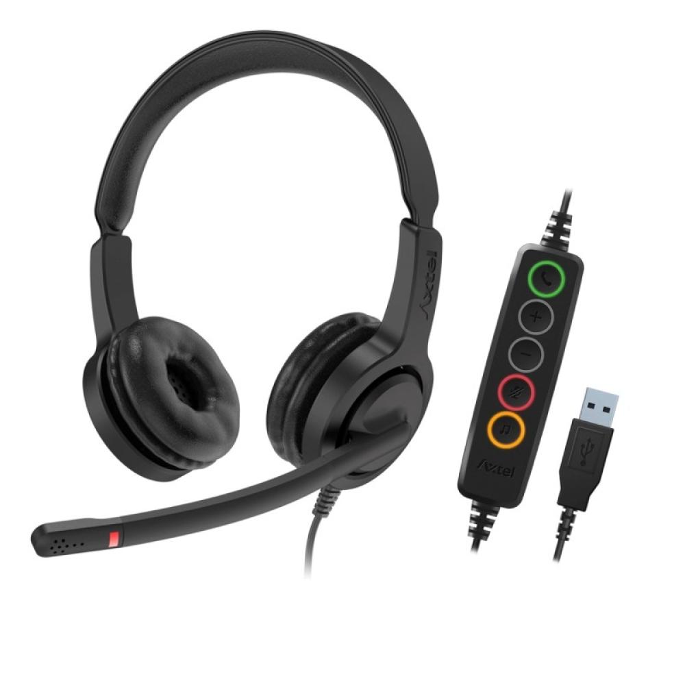Axtel - VOICE UC28-35 stereo USB-A Auriculares Alámbrico Diadema Oficina/Centro de llamadas USB tipo A Negro