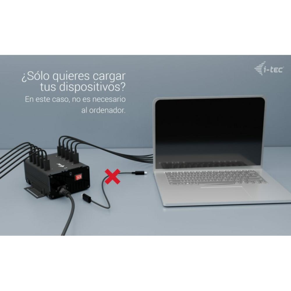 i-tec - USB-C/USB-A Metal Charging + data HUB, 15W per port, 10x USB-C