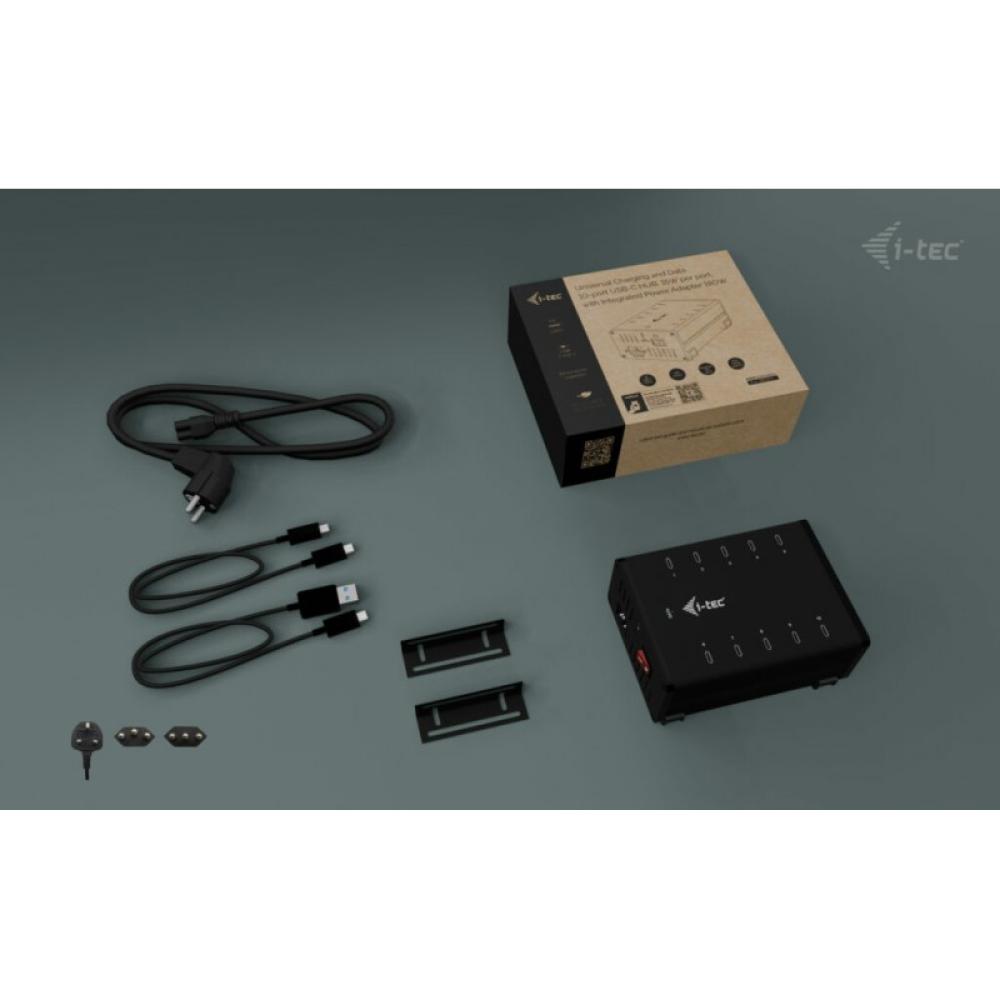 i-tec - USB-C/USB-A Metal Charging + data HUB, 15W per port, 10x USB-C