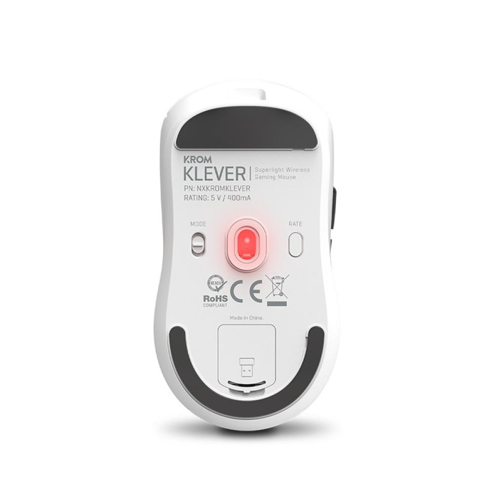 Krom - Klever ratón Juego mano derecha RF inalámbrico Óptico 10000 DPI - NXKROMKLEVERWH