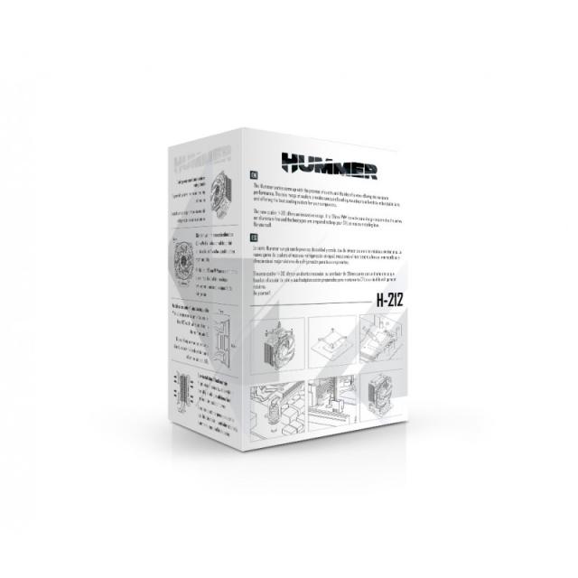 NOX - Hummer H-212 Procesador Enfriador 12 cm Aluminio, Negro, Blanco 1 pieza(s)