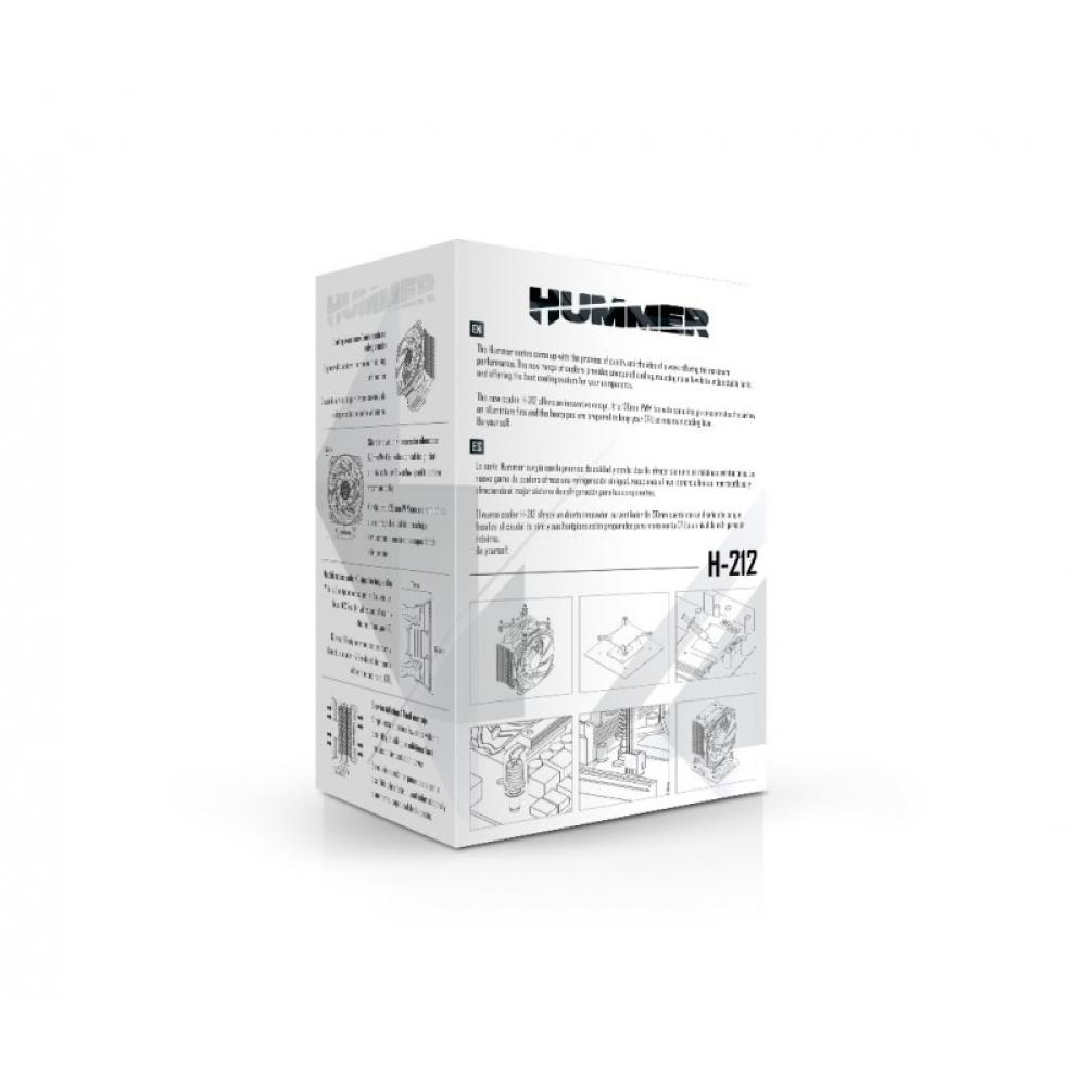 NOX - Hummer H-212 Procesador Enfriador 12 cm Aluminio, Negro, Blanco 1 pieza(s)