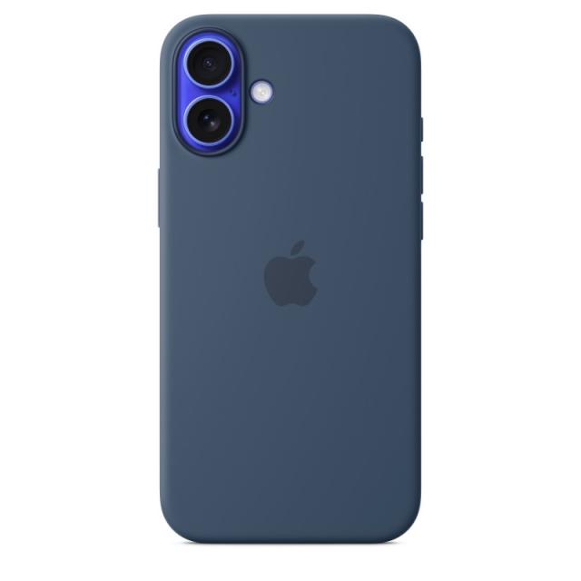 Apple - Funda de silicona con MagSafe para el iPhone 16 Plus - Azul denim