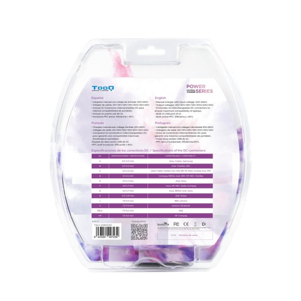 TooQ - TQLC-90BS02M cargador de dispositivo móvil Negro Interior