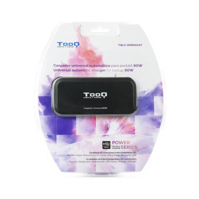 TooQ - TQLC-90BS02AT adaptador e inversor de corriente Interior 90 W Negro