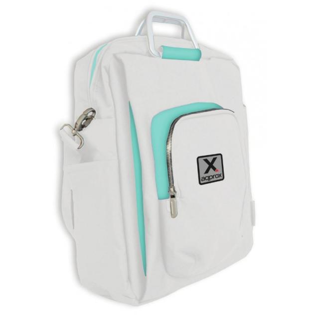 Approx - appNBST15x maletines para portátil 39,6 cm (15.6") Mochila bandolera Turquesa, Blanco