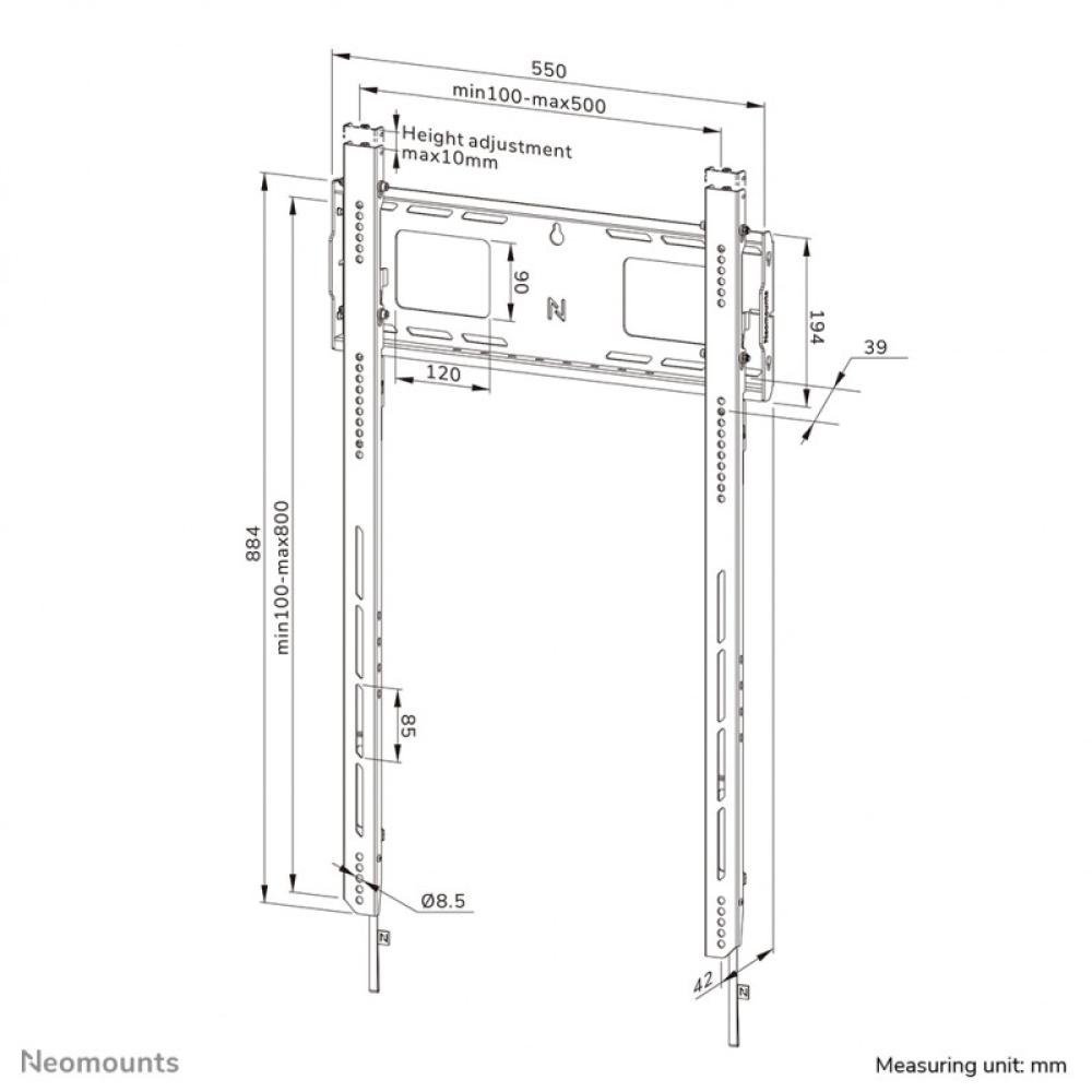 Neomounts - WL30-750BL18P Soporte de pared robusto 50-98" - fijo - bloqueable - instalación rápida - vertical - TÜV
