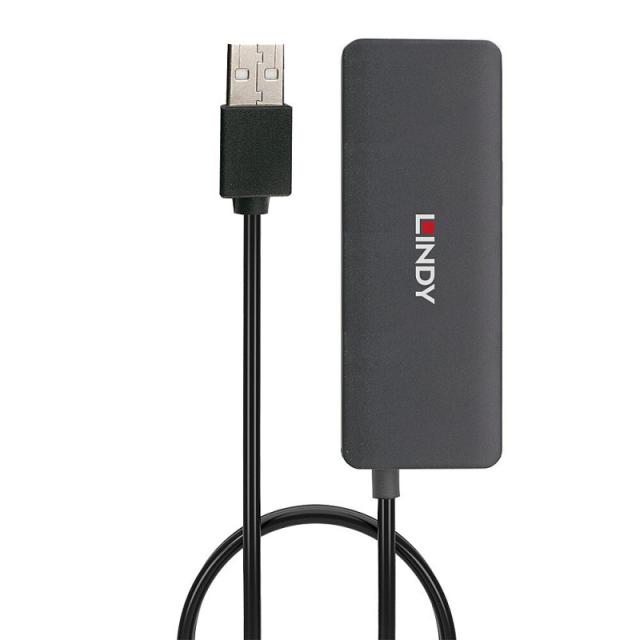 Lindy - 42986 hub de interfaz USB 2.0 480 Mbit/s Negro