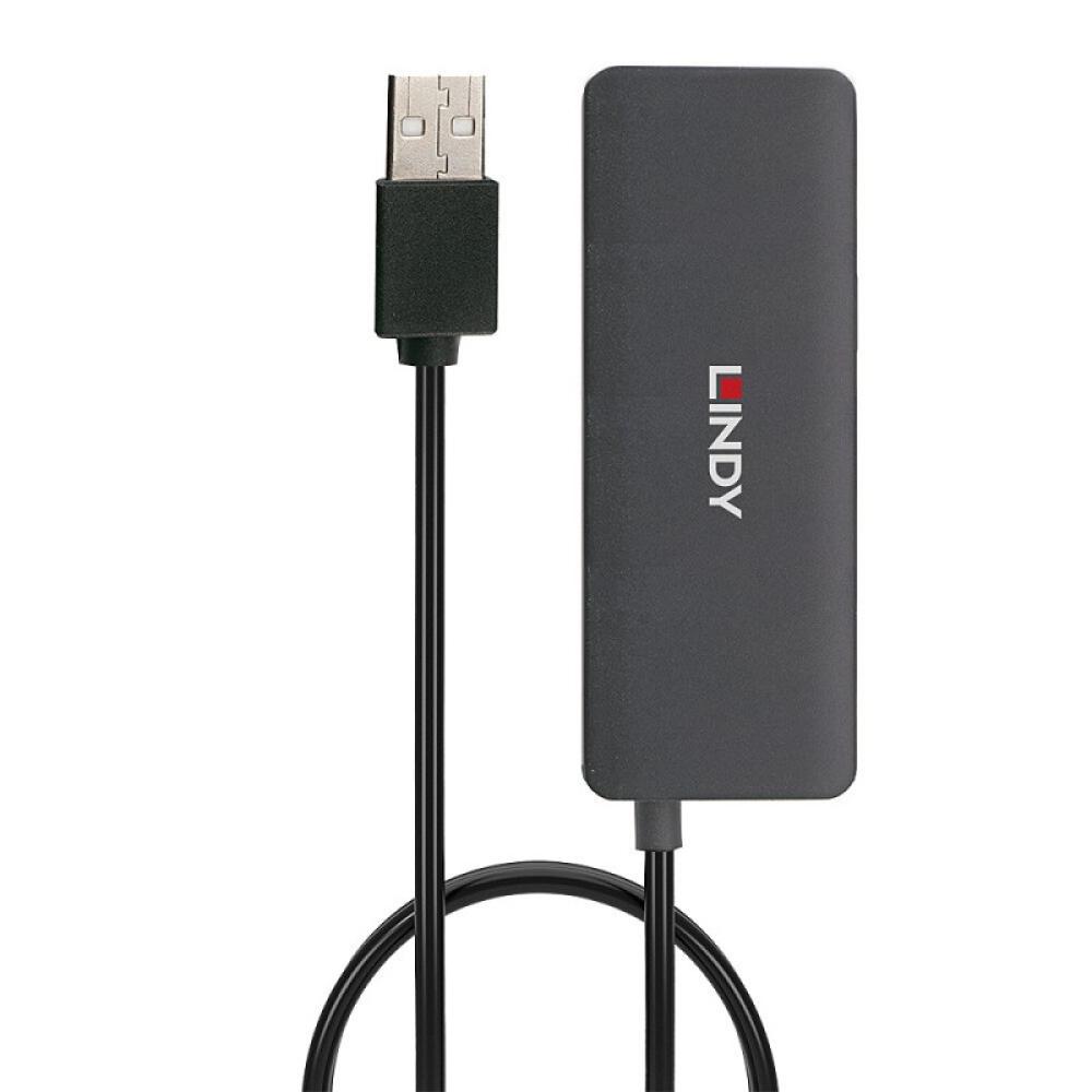 Lindy - 42986 hub de interfaz USB 2.0 480 Mbit/s Negro