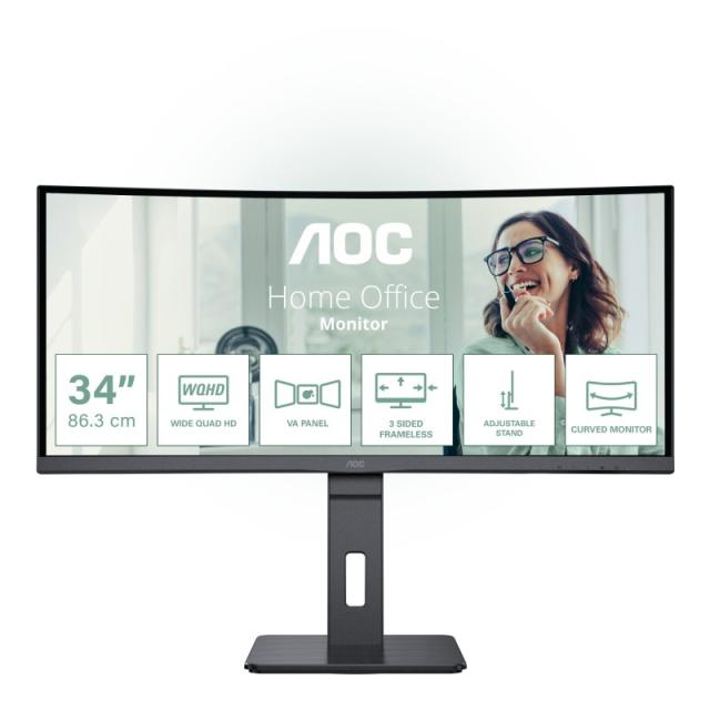 AOC - CU34P3CV pantalla para PC 86,4 cm (34") 3440 x 1440 Pixeles UltraWide Quad HD LED Negro