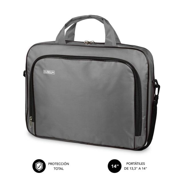 SUBBLIM - Maletín Ordenador Oxford Laptop Bag 13,3"-14" Grey