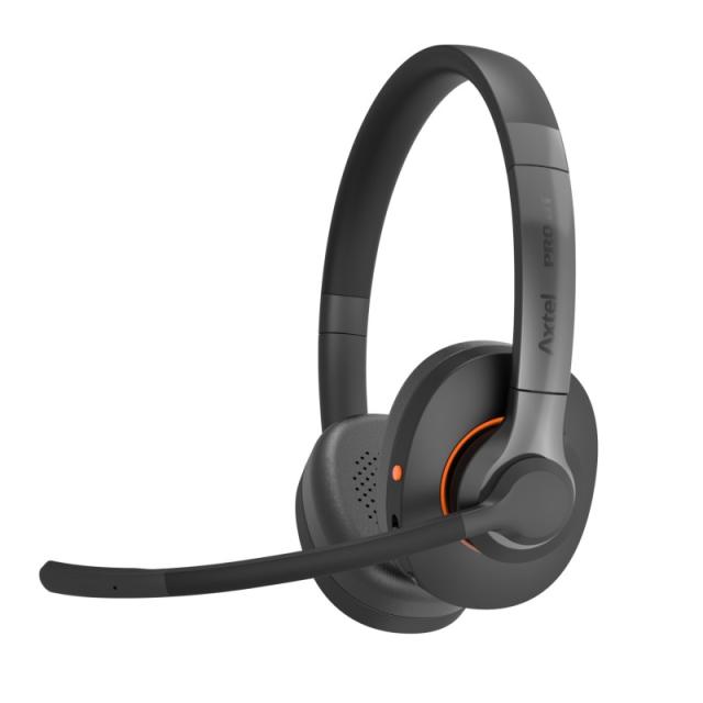 Axtel - Pro BT duo Auriculares Inalámbrico Diadema Oficina/Centro de llamadas USB Tipo C Bluetooth Negro, Naranja