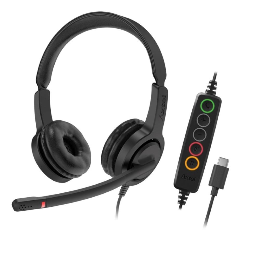 Axtel - VOICE UC28-35 stereo USB-C Auriculares Alámbrico Diadema Oficina/Centro de llamadas USB Tipo C Negro