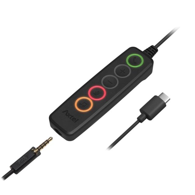 Axtel - VOICE UC28-35 stereo USB-C Auriculares Alámbrico Diadema Oficina/Centro de llamadas USB Tipo C Negro