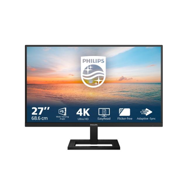 Philips - 1000 series 27E1N1900AE/00 pantalla para PC 68,6 cm (27") 3840 x 2160 Pixeles 4K Ultra HD LCD Negro