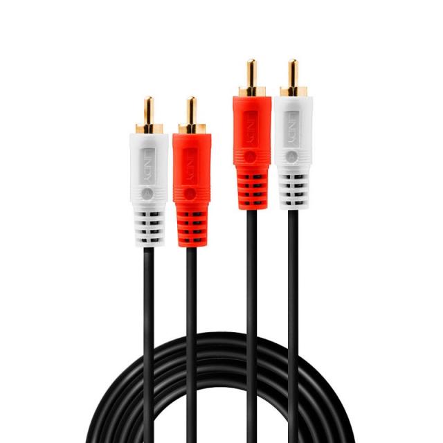 Lindy - 35660 cable de audio 1 m 2 x RCA Rojo, Blanco