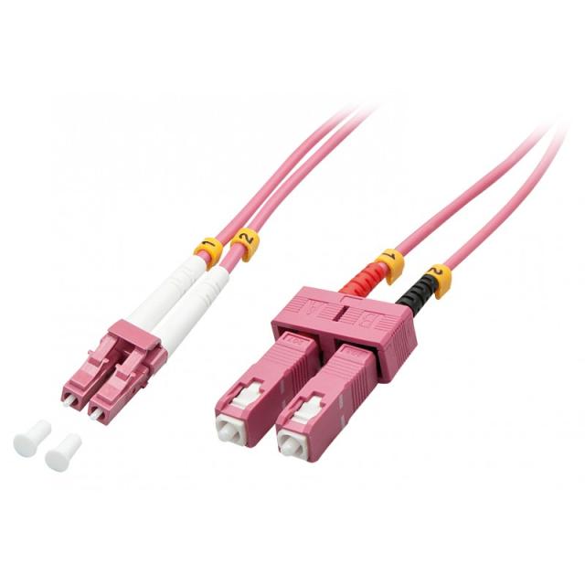 Lindy - 46362 Cable de fibra óptica e InfiniBand 3 m LC SC Rosa