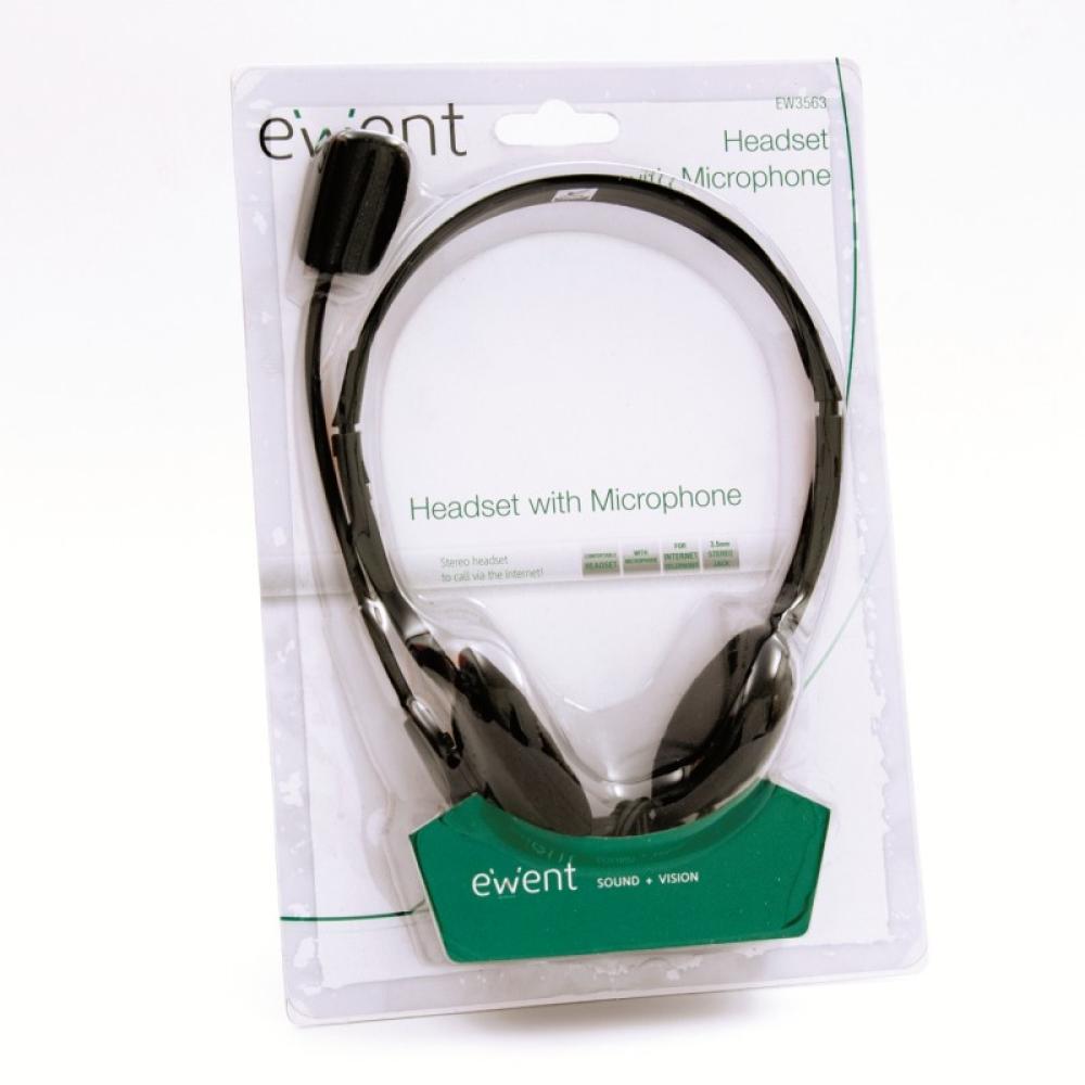 Ewent - EW3563 auricular y casco Auriculares Alámbrico Diadema Llamadas/Música Negro