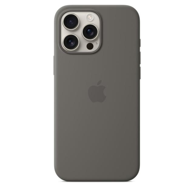 Apple - Funda de silicona con MagSafe para el iPhone 16 Pro Max - Gris piedra