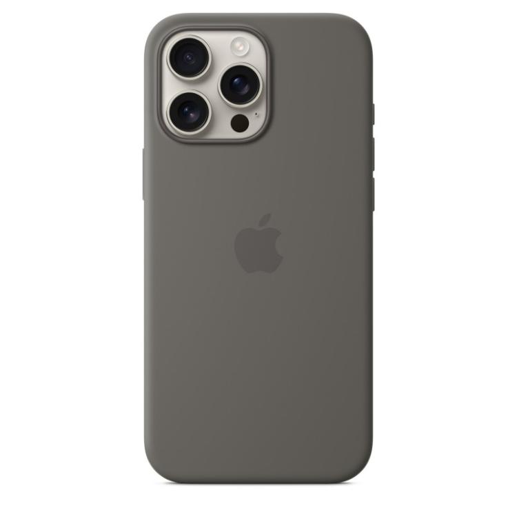Apple - Funda de silicona con MagSafe para el iPhone 16 Pro Max - Gris piedra