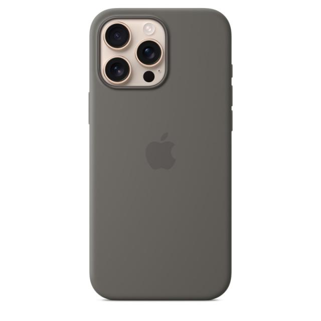 Apple - Funda de silicona con MagSafe para el iPhone 16 Pro Max - Gris piedra