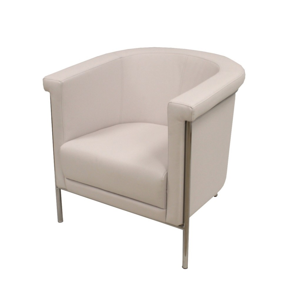 Sillón CYRUS-S, similpiel blanca