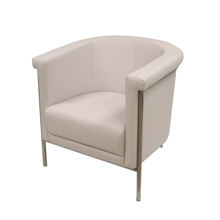 Sillón CYRUS-S, similpiel blanca