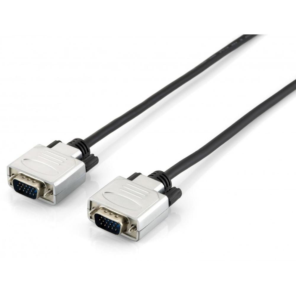 Equip - 118864 cable VGA 10 m VGA (D-Sub) Negro, Plata