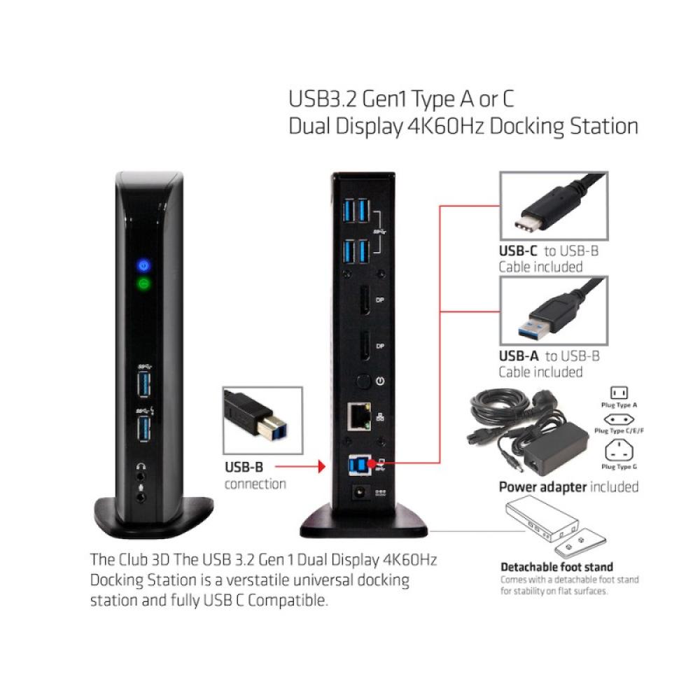 CLUB3D - USB A Display 4K60Hz Docking Station