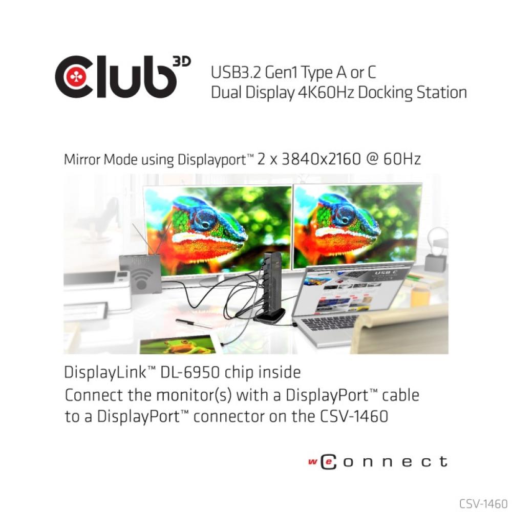 CLUB3D - USB A Display 4K60Hz Docking Station
