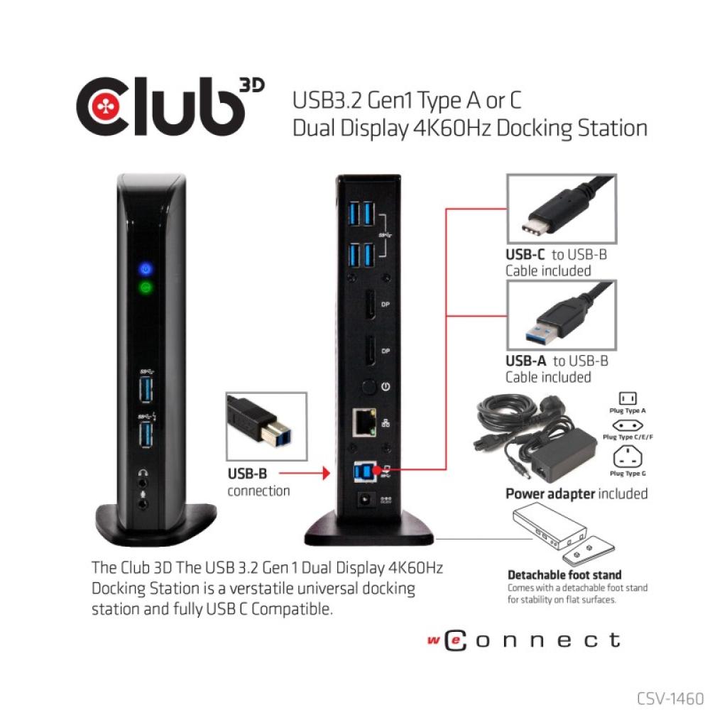CLUB3D - USB A Display 4K60Hz Docking Station