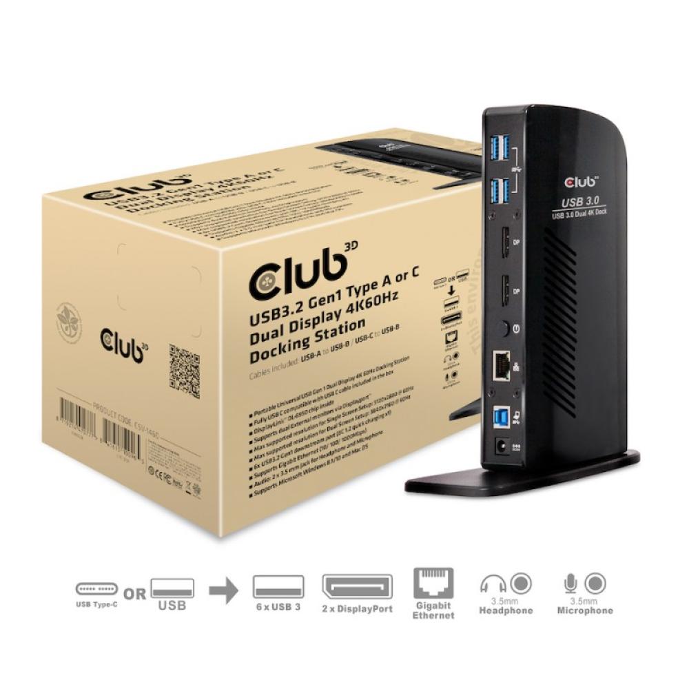 CLUB3D - USB A Display 4K60Hz Docking Station