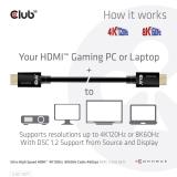 CLUB3D - Ultra High Speed HDMI 4K120Hz, 8K60Hz Certified Cable 48Gbps M/M 1 m/3.28 ft