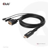 CLUB3D - CAC-1712 adaptador de cable de vídeo 2 m VGA (D-Sub) + 3,5mm HDMI + Micro-USB Negro