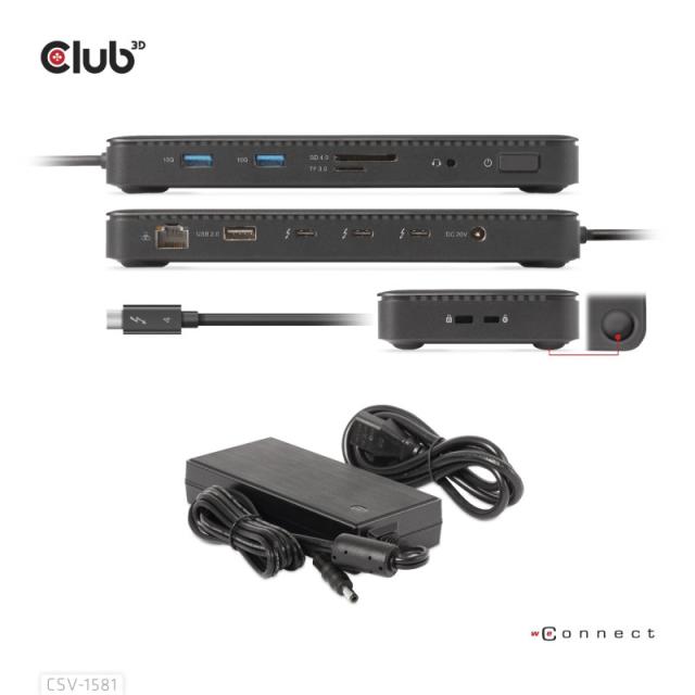 CLUB3D - Estación de acoplamiento 11 en 1 con certificación Thunderbolt™ 4