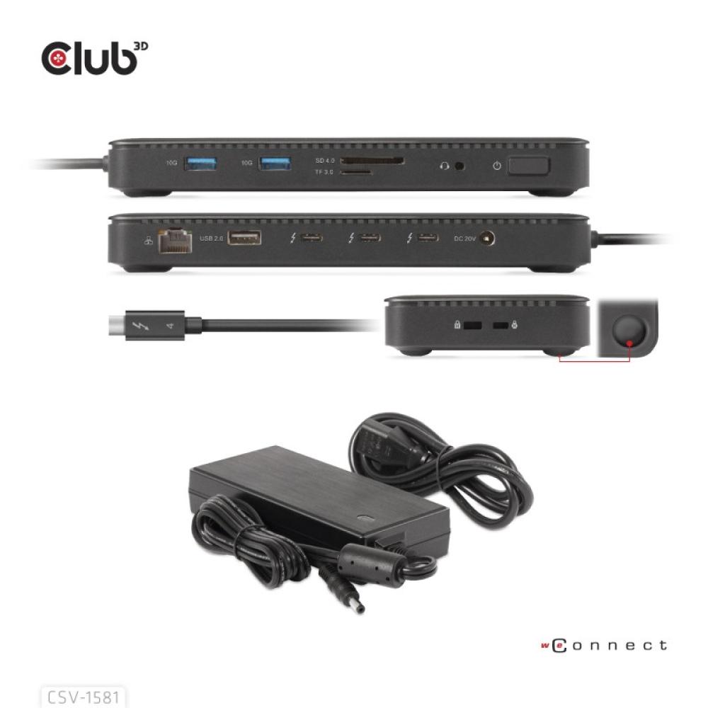 CLUB3D - Estación de acoplamiento 11 en 1 con certificación Thunderbolt™ 4
