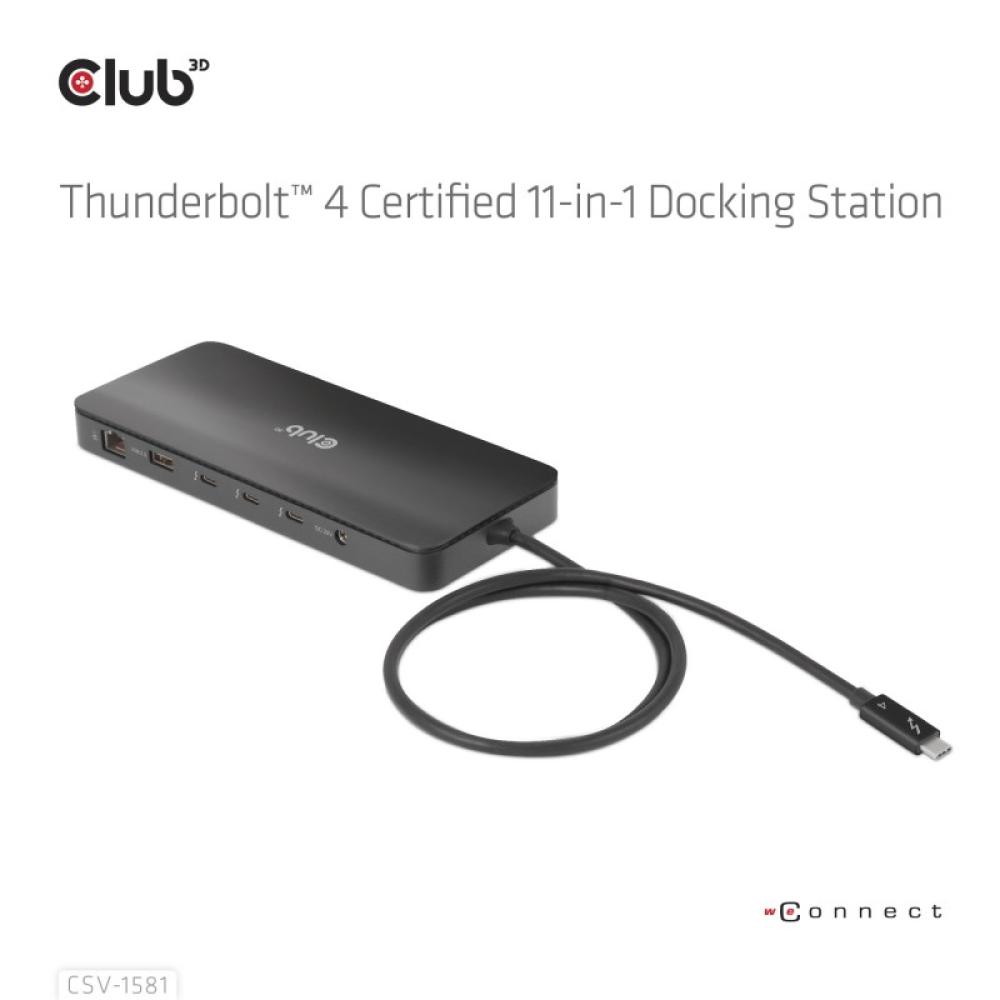 CLUB3D - Estación de acoplamiento 11 en 1 con certificación Thunderbolt™ 4