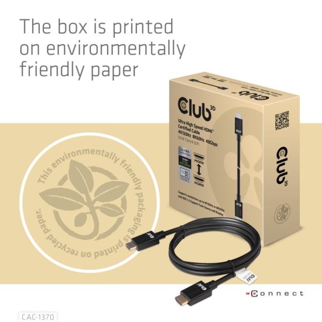 CLUB3D - CAC-1370 cable HDMI 1,5 m HDMI tipo A (Estándar) Negro