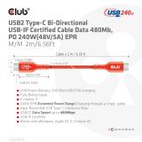 CLUB3D - CAC-1573 cable USB USB 2.0 2 m USB C Rojo