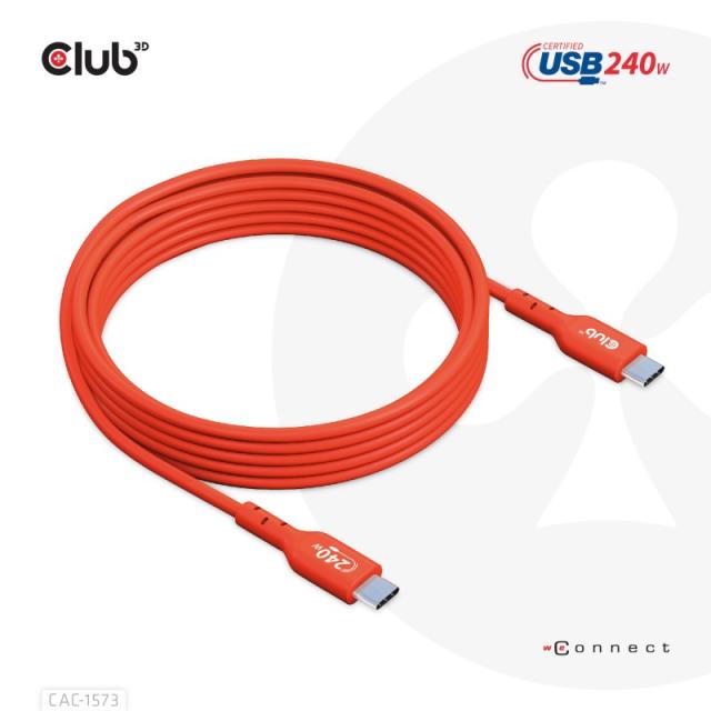 CLUB3D - CAC-1573 cable USB USB 2.0 2 m USB C Rojo