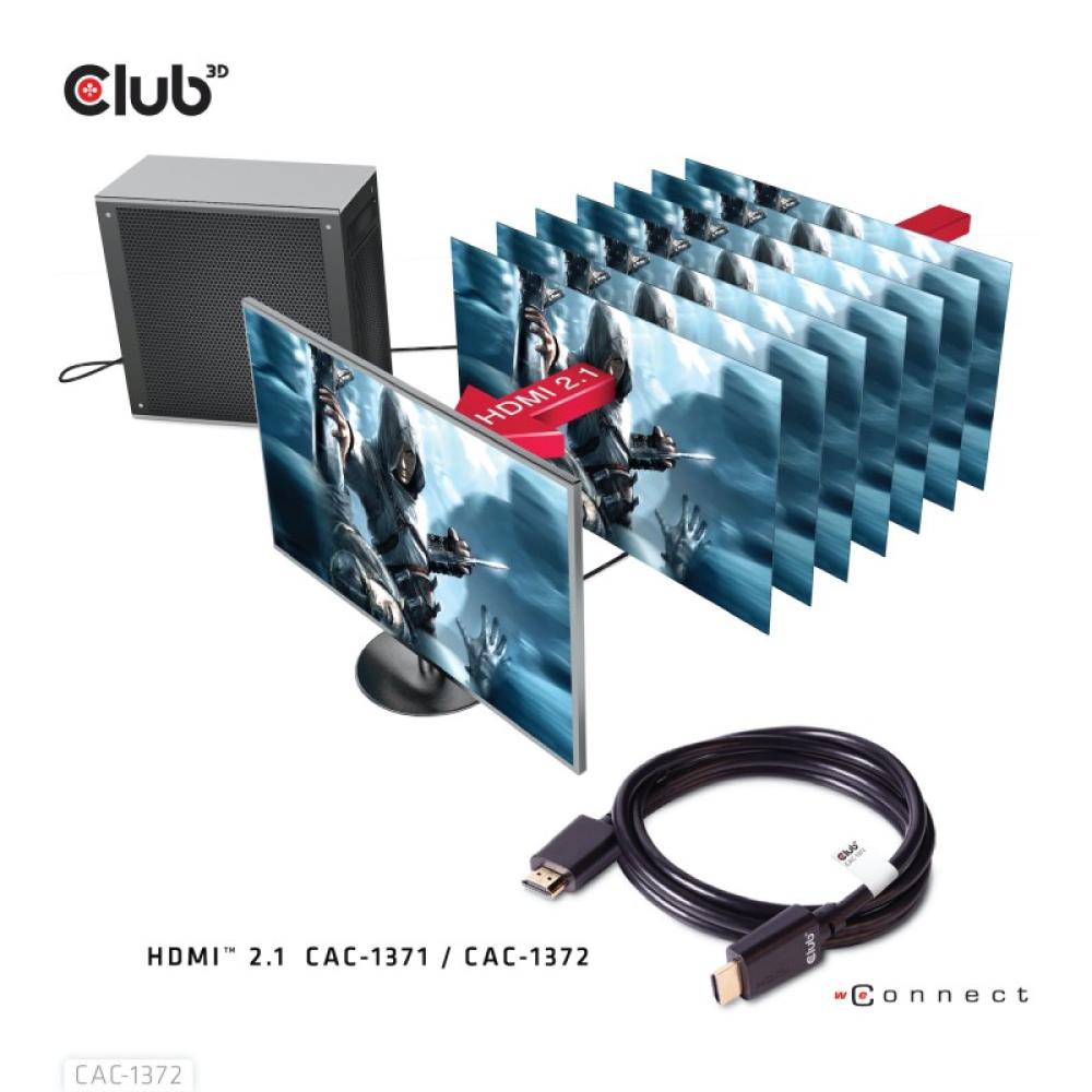 CLUB3D - Ultra High Speed HDMI 4K120Hz, 8K60Hz Certified Cable 48Gbps M/M 2 m / 6.56 ft