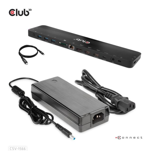 CLUB3D - CSV-1566 base para portátil y replicador de puertos Acoplamiento USB 3.2 Gen 1 (3.1 Gen 1) Type-C Negro