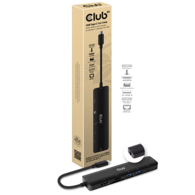 CLUB3D - CSV-1592 base para portátil y replicador de puertos Acoplamiento USB 3.2 Gen 1 (3.1 Gen 1) Type-C Negro