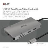 CLUB3D - CSV-1593 hub de interfaz USB 3.2 Gen 1 (3.1 Gen 1) Type-C 16200 Mbit/s Metálico
